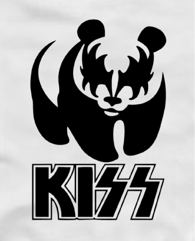 marškinėliai kiss panda